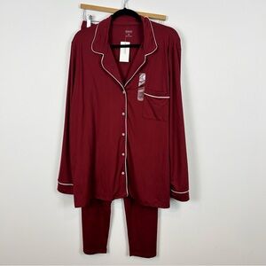 Alfani Ultra-Soft Pajama Set Women's Size XX-Large in Garnet Stone